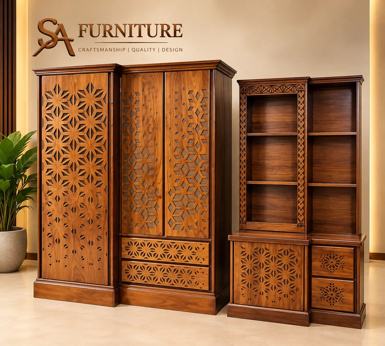 Carved Wooden Storage Collection