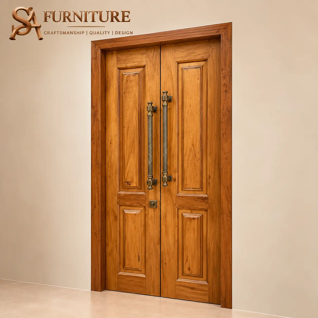 Warm Wood Double Doors