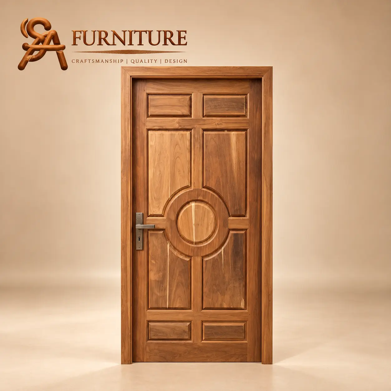 Decorative Panelled Wooden Door