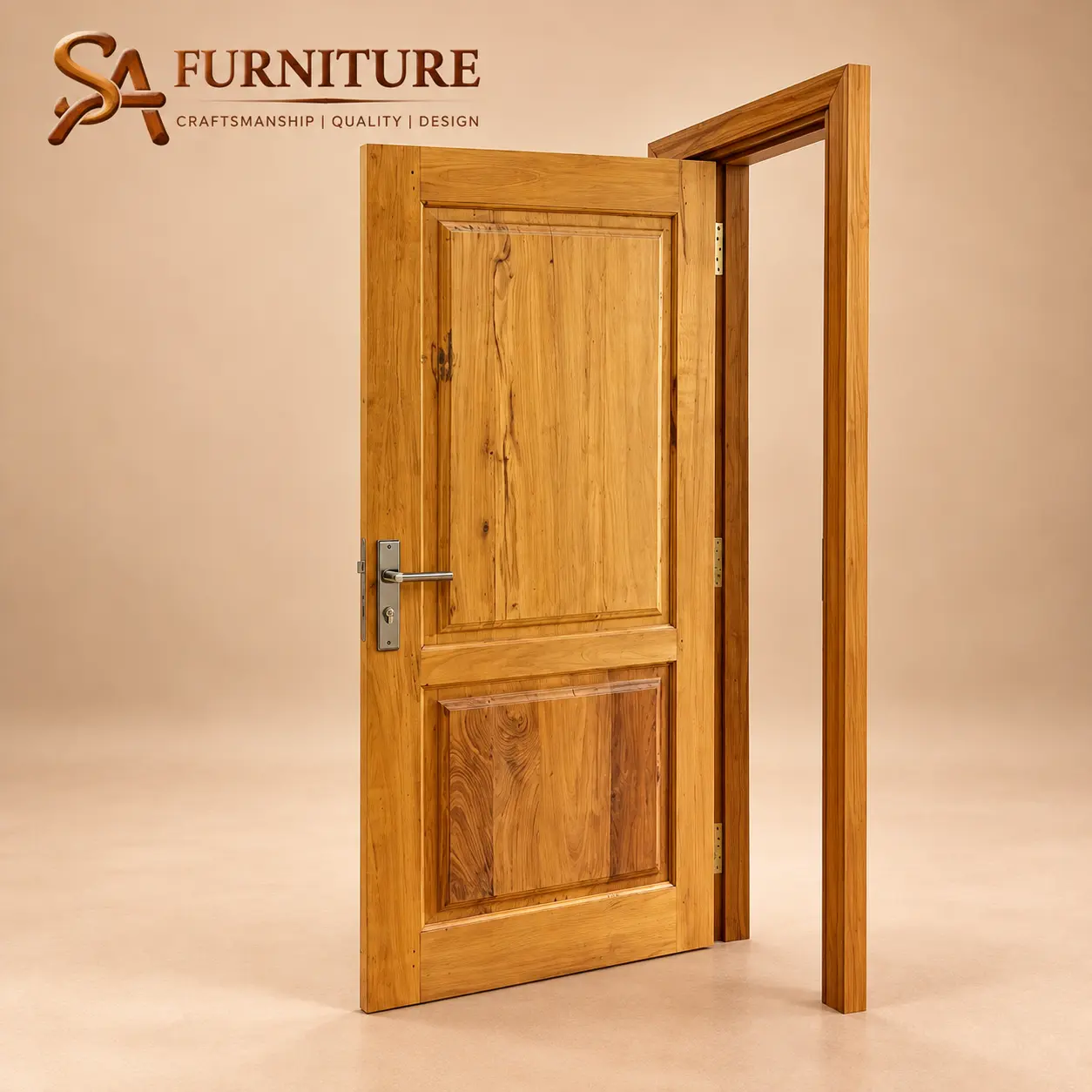 Elegant Honey Wood Door