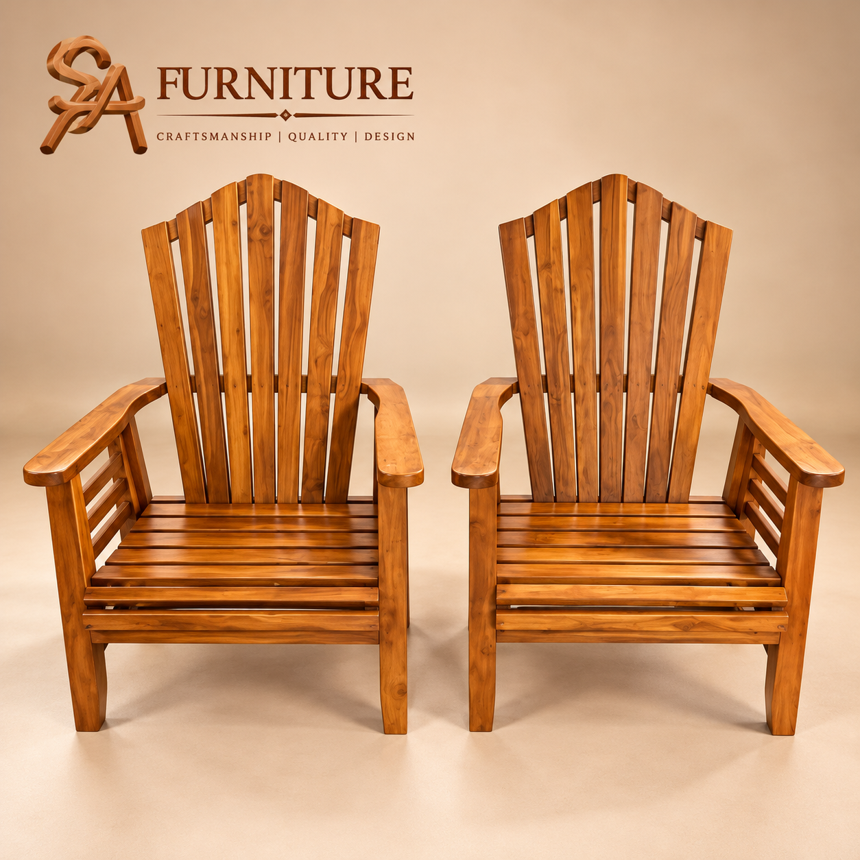 Fan-Back Wooden Armchairs