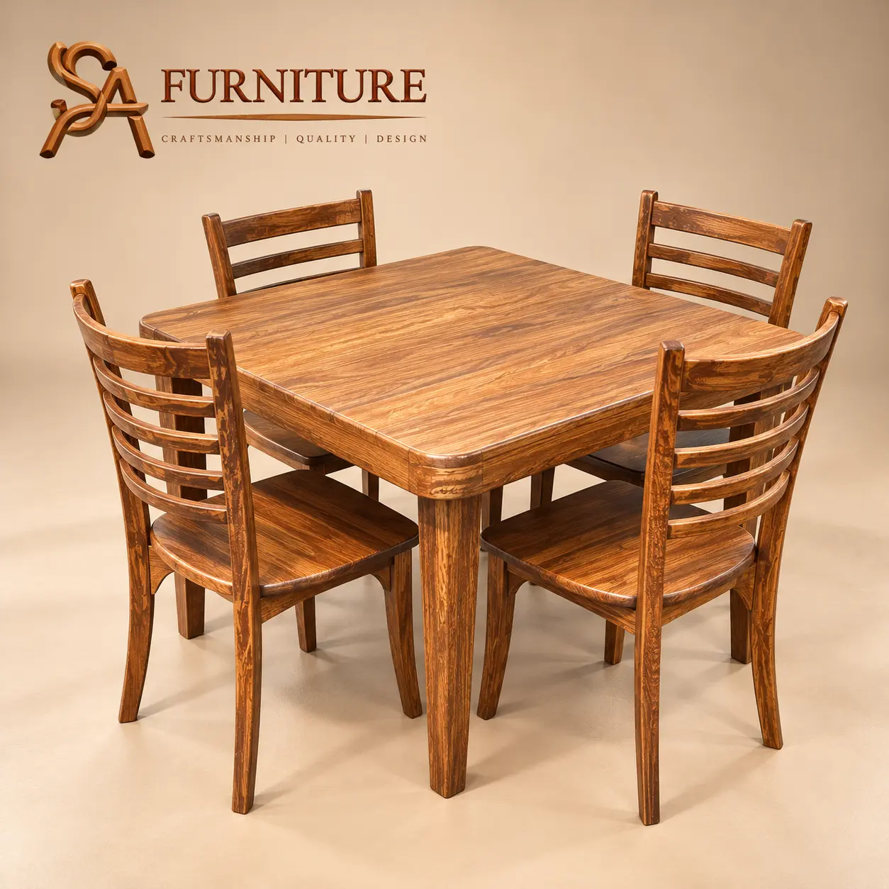Four-Seater Wooden Dining Set