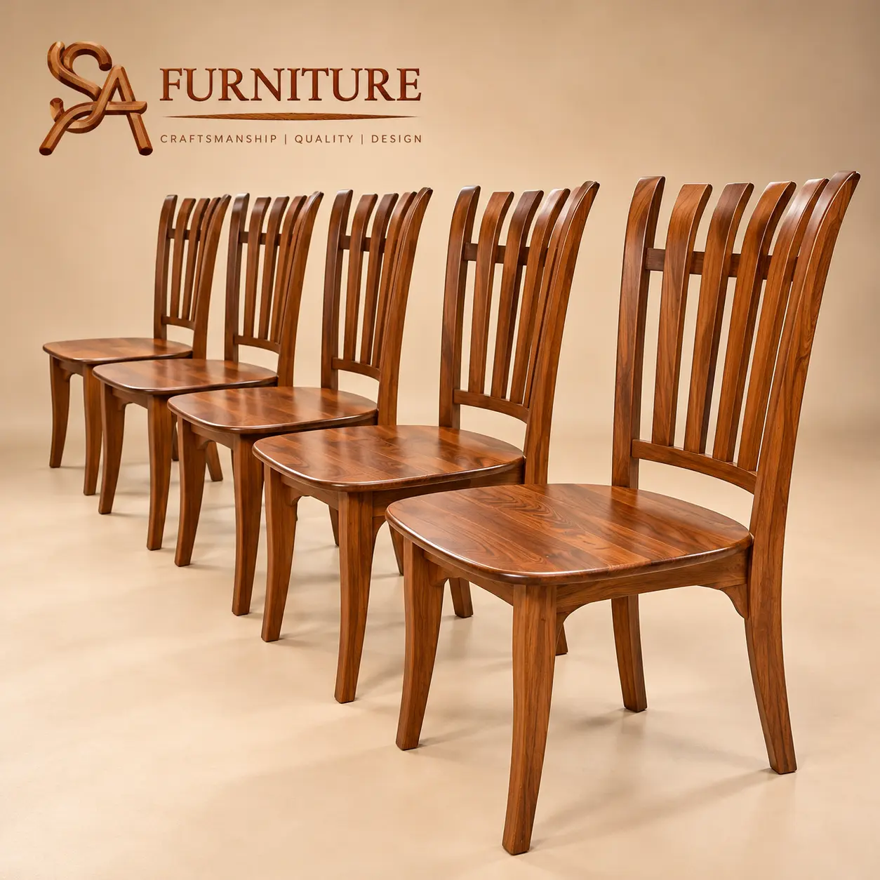 High-Back Wooden Dining Chair Collection