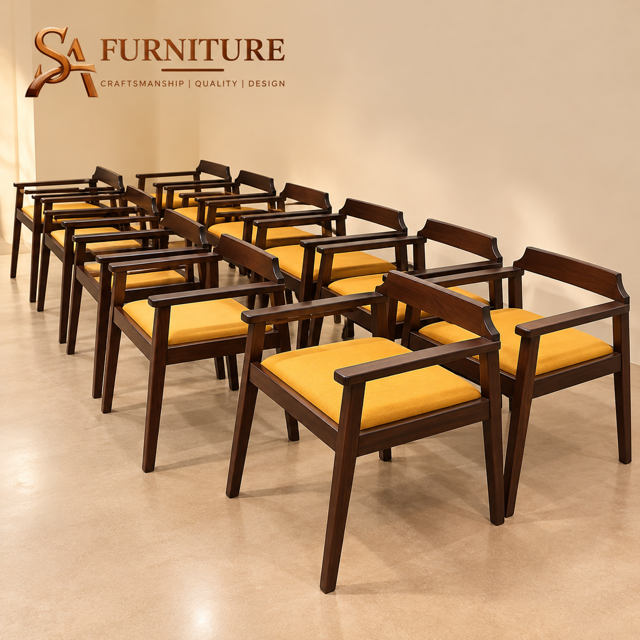 Mustard Cushion Armchairs