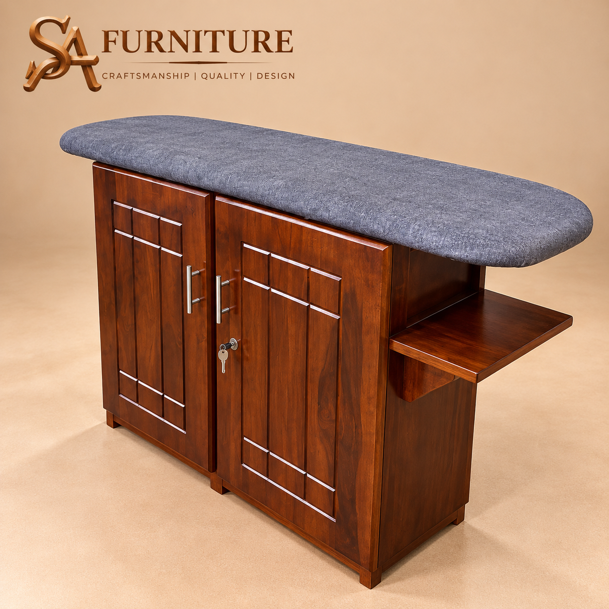 Walnut Ironing Cabinet